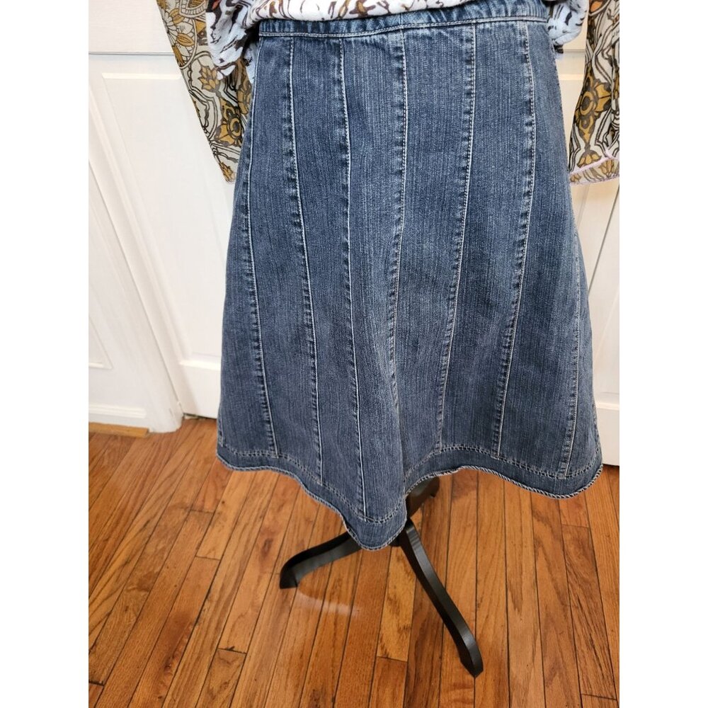 Sonoma Y2K A Line Full Mini Skirt Medium Wash 10 Boho 00s 2010 Retro Western
